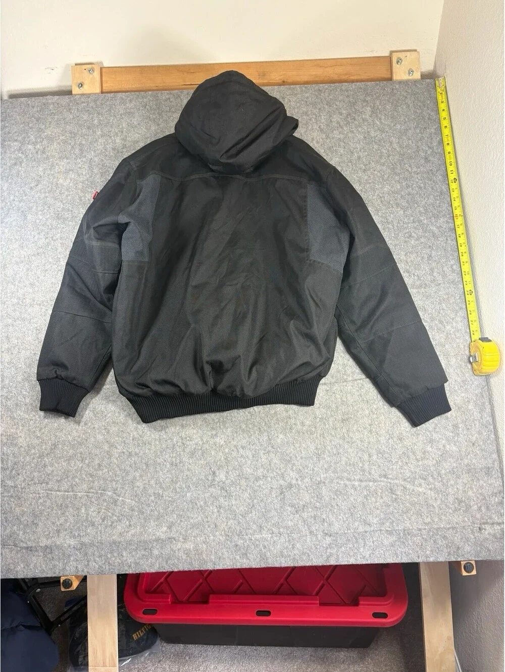 Milwaukee Gridiron Hooded Jacket Men L Black Quilt Lined Insulated Workwear